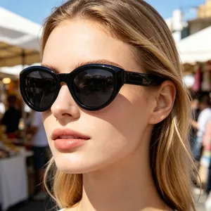Women Cat Eye Sunglasses Polarized TAC Lens PC Frame UV400 Protection Oversized Vintage Fashion Shades
