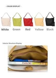 Structure interne du sac seau à motif litchi montrant plusieurs couleurs et compartiments