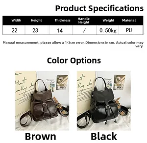 Detaillierte Größentabelle für den minimalistischen PU-Rucksack mit Maßen und Kapazität