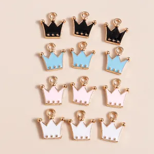 Ciondoli a Forma di Corona in Lega Smaltata Placcati Oro Stile Principessa per Creazione di Gioielli Fai da Te Bracciale Collana Donna
