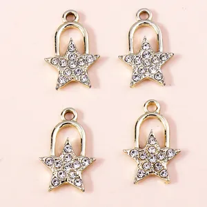 Goldenes Sternschloss-Anhänger-Set mit funkelnden Strasssteinen für DIY-Schmuck