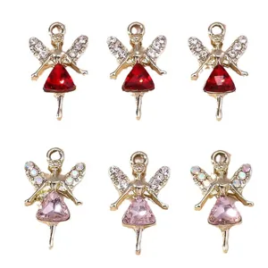 Lot de 6 pendentifs fée papillon avec cristaux brillants pour la création de bijoux