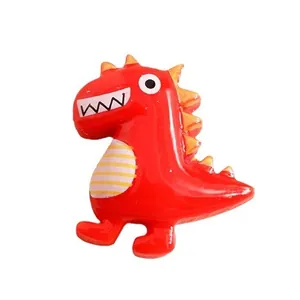 Cute red resin cartoon dinosaur figurine for DIY jewelry and phone case decoration