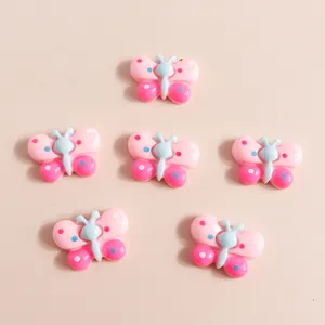Set of colorful resin butterfly charms for DIY phone cases and craft accessories