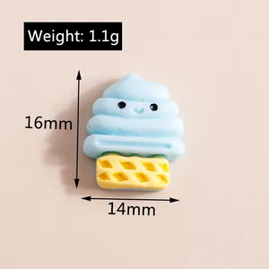 Vista dettagliata del ciondolo gelato in resina da 16mm con dimensioni e peso di 1,1g per fai-da-te