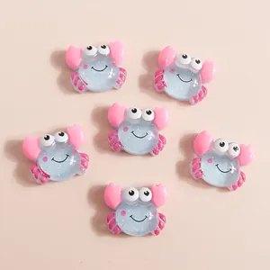 Accessori a forma di granchio in resina con glitter per custodie per cellulari e forcine