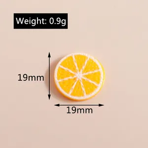 Macro-opname van een 19mm oranje hars schijfje voor DIY-knutselen met 0,9g gewichtsdetail