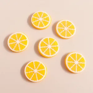 Set van 6 realistische gele hars citroenschijfjes voor DIY-knutselwerk en decoratie