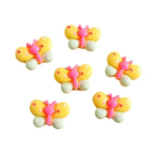 Colorful resin butterfly DIY charms for phone cases and handmade crafts set of 6