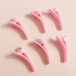 Set di 6 fermagli per capelli a becco d'anatra in resina rosa per acconciature fai-da-te