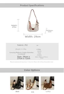 Detail view of large PU tote bag size 29x27x12cm with plush charm and metal chain