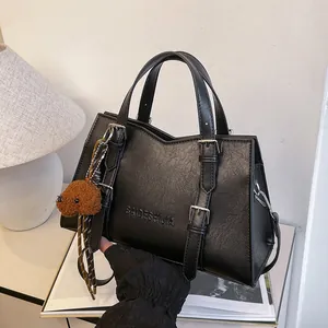 Women Vintage PU Leather Tote Bag Large Capacity Commuting Handbag Shoulder Crossbody Bag Embossed Design Fashion Travel Bag