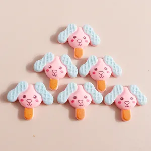 Sweet Cartoon Dog Ice Cream Popsicle Resin Charms For DIY Hairpin Phone Case Decoration Craft Supplies Food Play Accessories