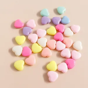 Macaron Candy Farbe Acryl Herz Perlen Für DIY Schmuckherstellung Handgefertigte Armband Halskette Herzförmige Lose Perlen Zubehör