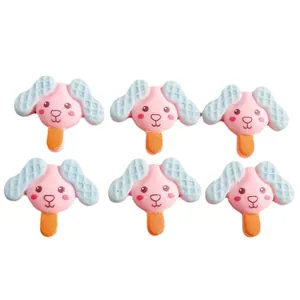 Cute resin cartoon puppy ice cream sticks for DIY hair accessories and craft making