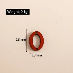 Macro shot of 18x13mm reddish-brown wooden oval bead with two holes for DIY jewelry