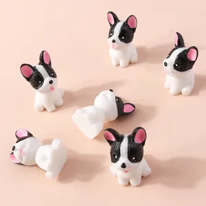 Set di 6 ciondoli in resina a forma di Bulldog Francese per gioielli fai da te e hobby