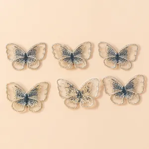 Toppe Farfalla Ricamate Applique in Organza di Rete per Artigianato Fai-da-Te Abbigliamento Matrimonio Casa Accessorio