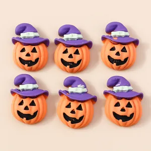 Halloween cartoon pumpkin with wizard hat resin flatback charms for DIY crafts
