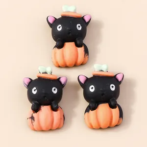 Breloques en résine citrouille et chat d'Halloween pour bricolage et accessoires cheveux
