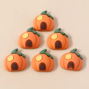Halloween pumpkin house resin charms for DIY hairpins and phone case decoration