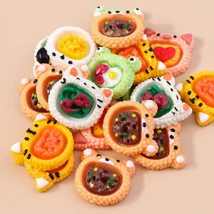 Assorted resin cartoon animal food charms for DIY phone case and crafts decoration