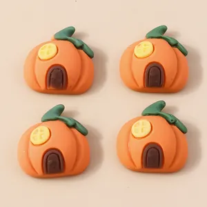 Halloween Pumpkin House Resin Charms Flatback DIY Craft For Phone Case Hair Clips Scrapbooking Jewelry Making Accessories