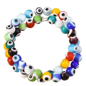 Mixed color 8mm evil eye resin beads for handmade DIY jewelry bracelets and crafts