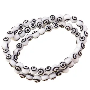 Bulk 60pcs colorful resin evil eye beads for DIY necklace and bracelet jewelry making