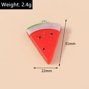 Miniature resin watermelon pendant detail with size dimensions 31mm and 22mm