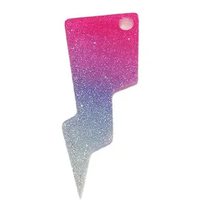 Colgantes de rayo con purpurina y degradado rosa-azul para hacer joyas artesanales
