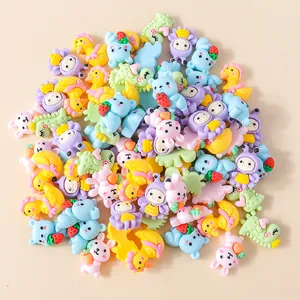 Kawaii Cartoon Dier Hars Bedeltjes Macaron Kleur Flatback Cabochons Voor DIY Telefoonhoesje Haarclip Scrapbooking Decoratie