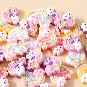 Accessori Fai-da-te in Resina a Forma di Nuvola Arcobaleno per Fermagli e Cover Cellulare Carino Sorriso Stella Materiale per Creazione Gioielli