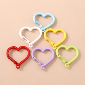 Chiusure a Molla Colorate in Lega di Zinco a Forma di Cuore Per Creazione Gioielli Fai Da Te Accessori Per Portachiavi