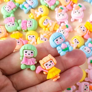 Kleurrijke cartoon meisje hars bedeltjes voor DIY telefoonhoesjes en haaraccessoires