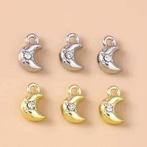 Exquisite goldene und silberne Mondsichel-Anhänger mit Sternen für DIY Schmuck