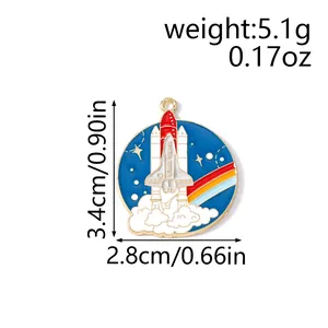 Space Travel enamel planet charms for DIY jewelry making with dimensions and weight info
