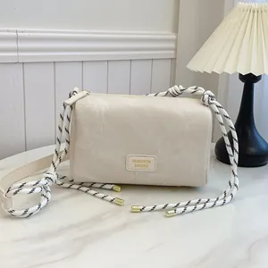 Women Urban Minimalist PU Leather Underarm Bag Fashion Rope Strap Envelope Shoulder Bag Casual Daily Crossbody Bag
