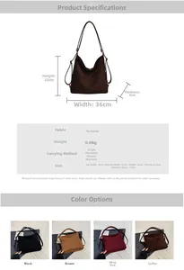 Specifiche dettagliate e confronto in quattro colori della borsa shopper minimalista