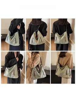 Detailed multi-angle views of a retro canvas backpack with adjustable leather shoulder straps