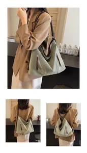 Green tweed convertible tote bag showing shoulder and backpack wear modes with side zippers