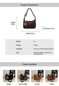 Detailliertes Produktdatenblatt mit Maßen für die hochwertige PU-Leder große Shopper-Tasche