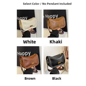 Collage of retro Boston bags in white, khaki, brown, and black with leopard straps