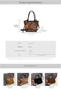 Specifiche dimensionali e dettagli del secchiello in pelle PU con stampa leopardata