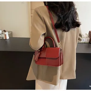Detalle del bolso burdeos bicolor con texturas de cuero sintético y ante mezcladas