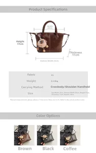 Detailed product dimensions and specifications for this stylish retro women's tote bag