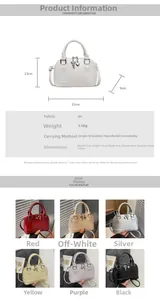 Guide des tailles pour sac à main coquillage 21x13x9cm avec options multicolores