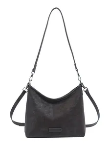 Vintage Hobo-Tasche mit großem Fassungsvermögen in Anthrazitgrau und langem Schultergurt