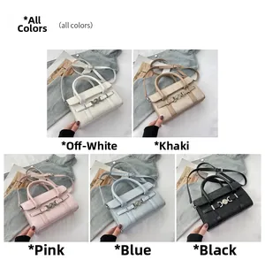 Détails de sacs baguette minimalistes en cinq couleurs avec boucle en anneau métal