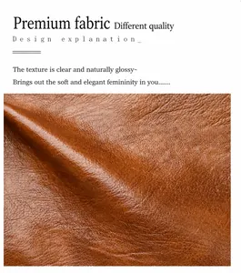 Close-up of brown pebbled leather texture showing soft finish and oily luster quality
